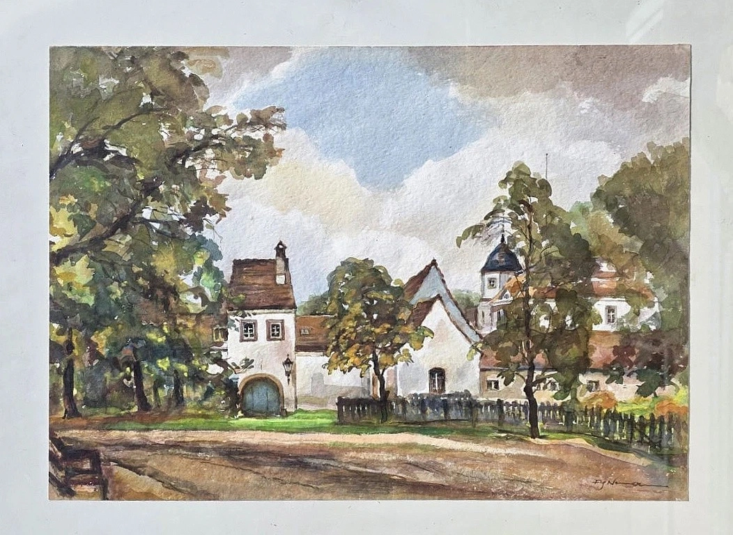 Fritz Neumann: Watercolor of the Grunewald Hunting Lodge