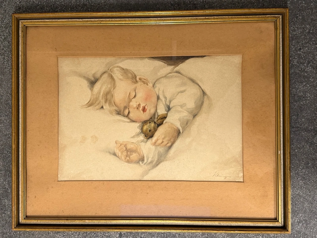 Hedwig Klinge Small child in bed