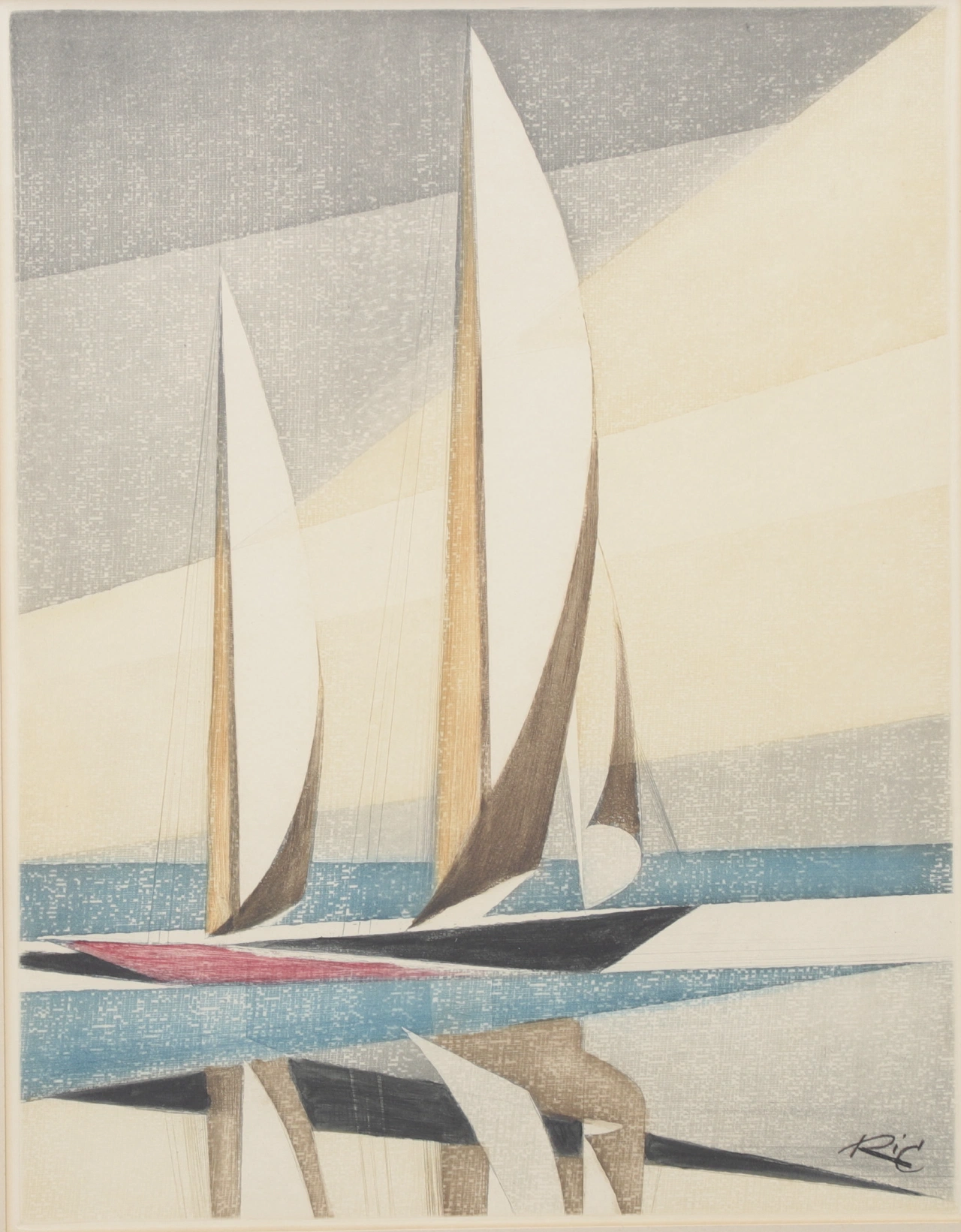 Sailing boats (Ric 05) signed in print